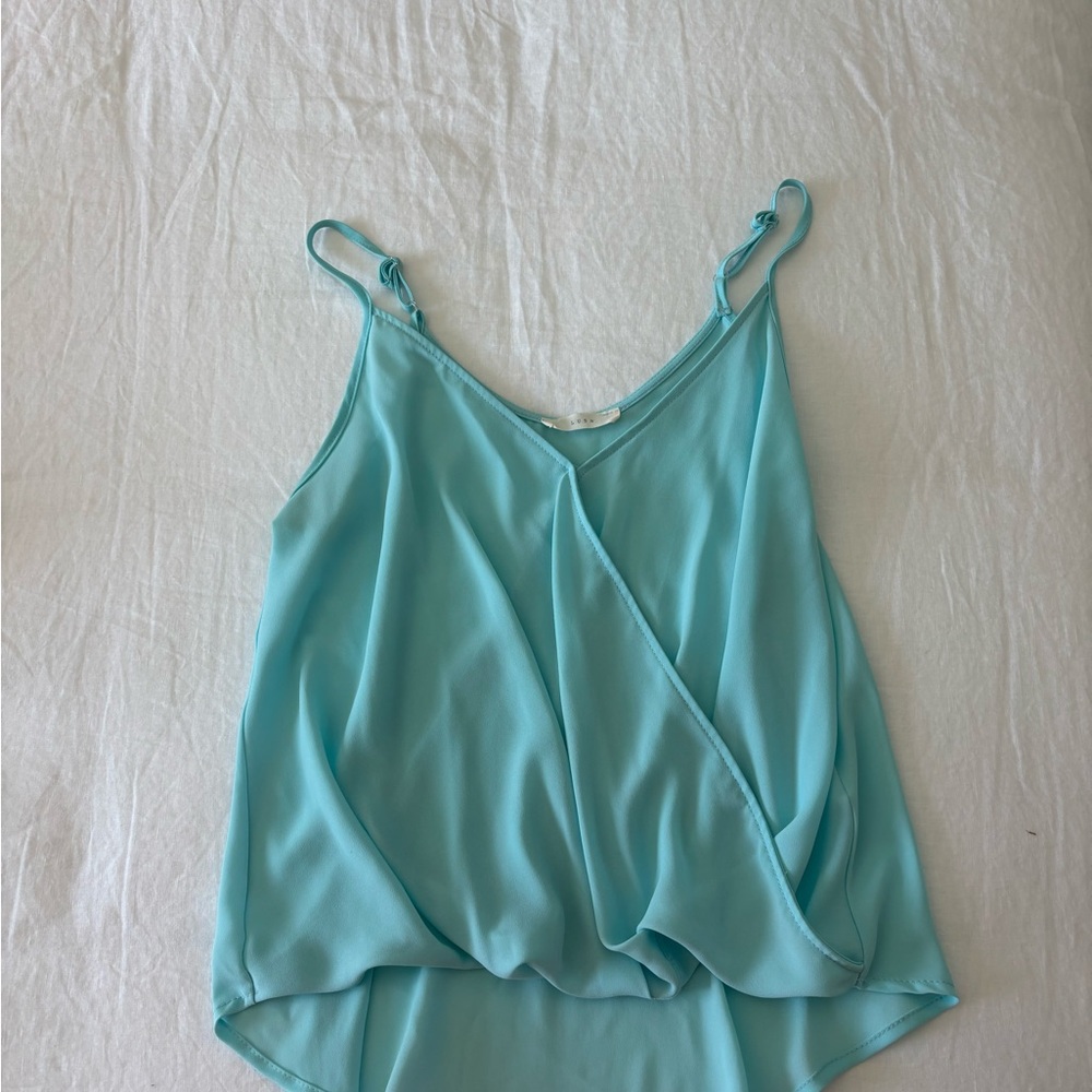 Lush Aqua Draped Camisole